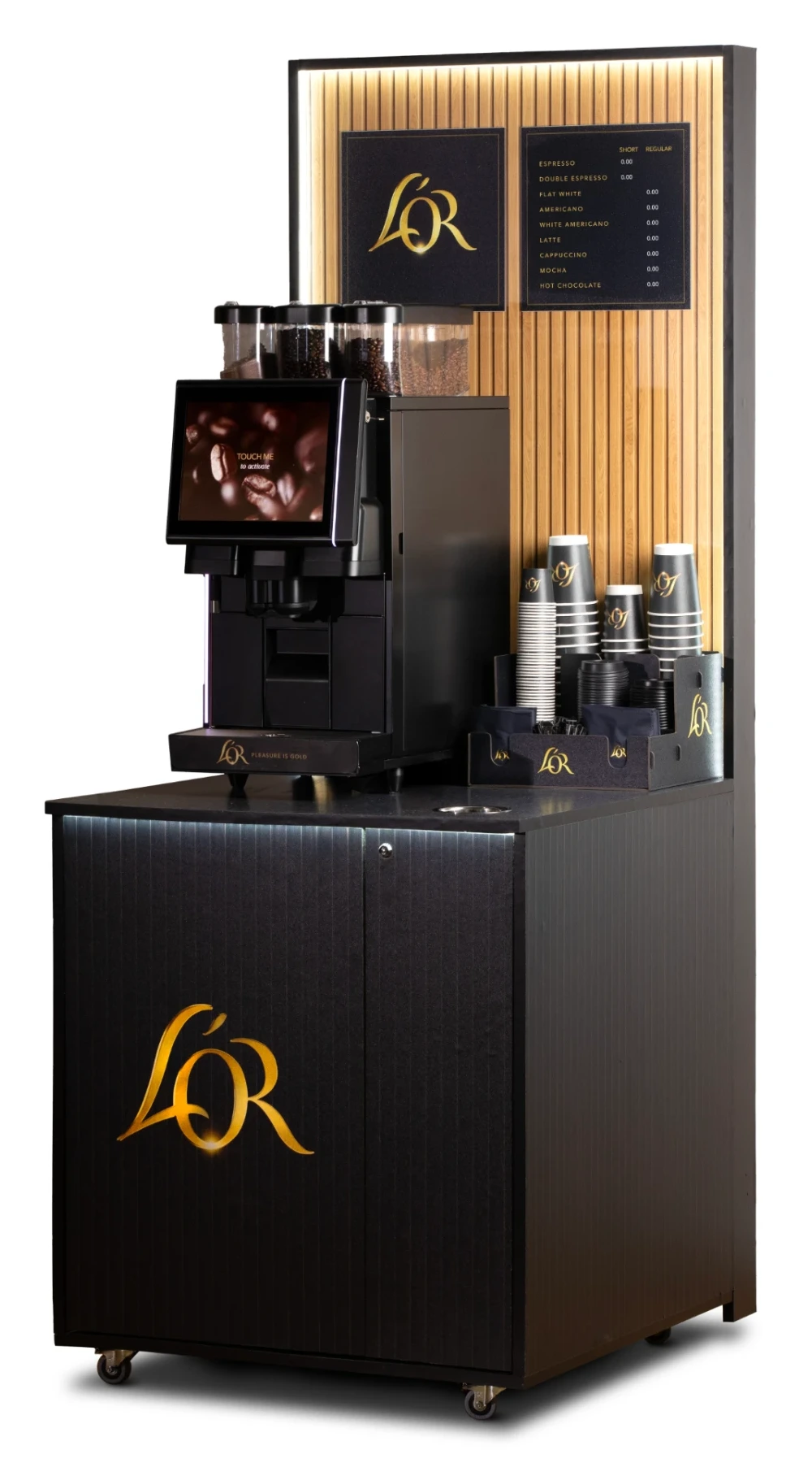 L'OR To Go self-serve coffee machine and branded station
