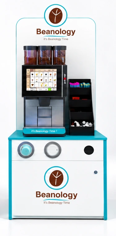 Beanology Concept self-serve coffee machine and branded station